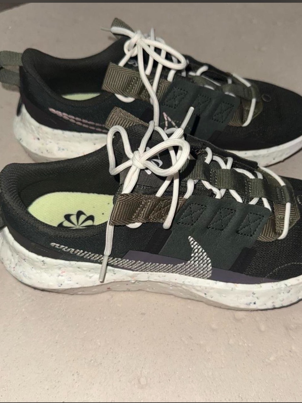 Nike Black and Olive Green Low-Top Sneakers